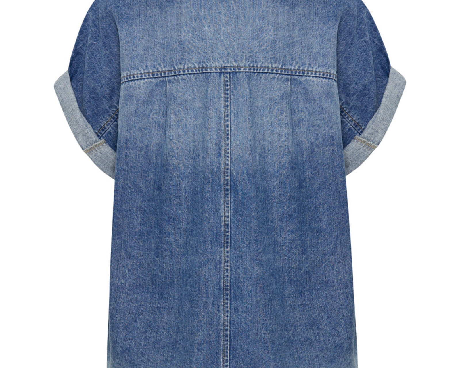 Cut Off Denim Shirt - Blue Rapture