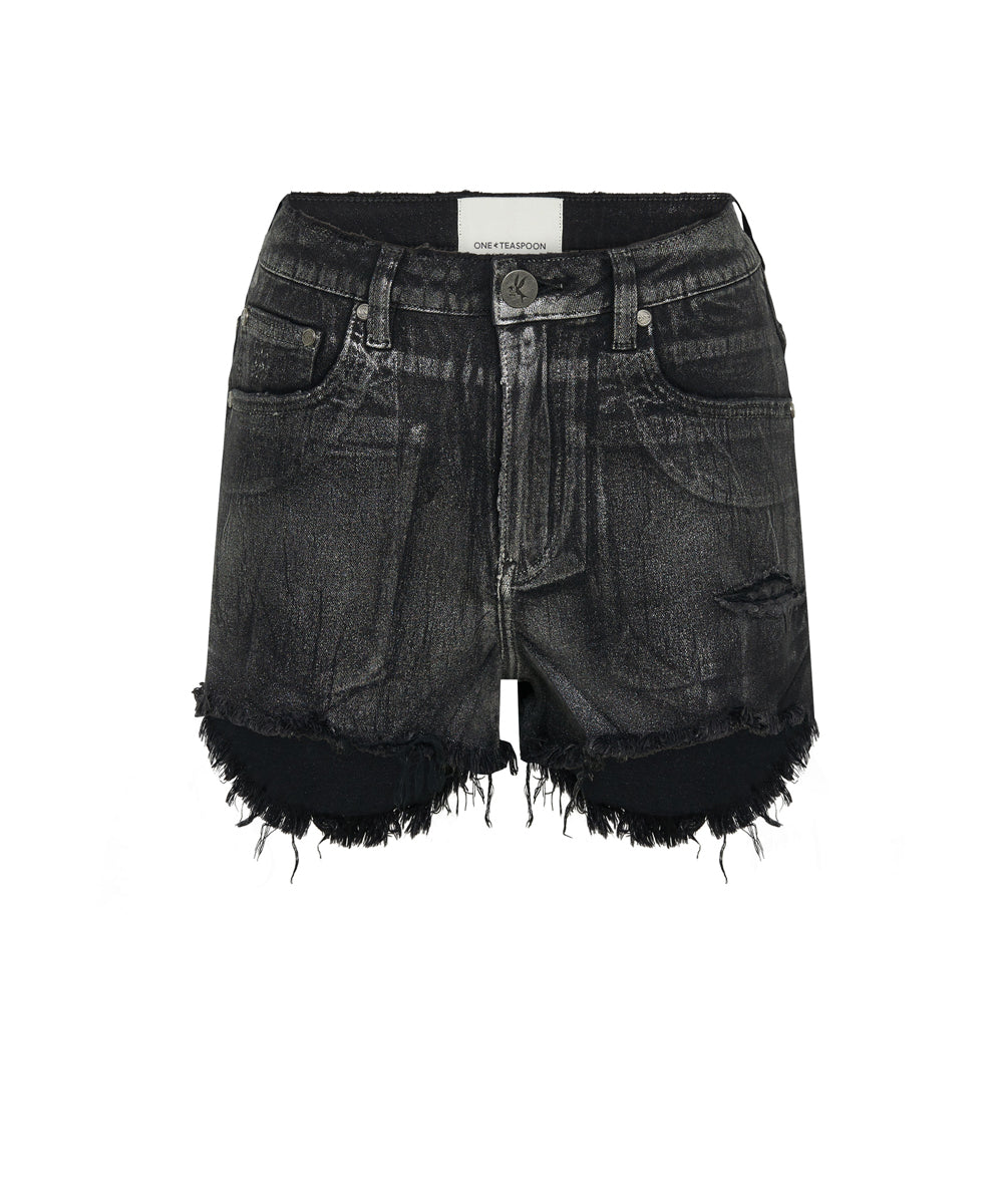 Women's High Waist Bonita Denim Shorts Bonitas High Waist Denim Shorts - Black Foil
