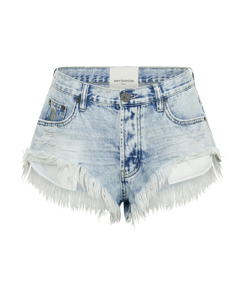 Rollers Low Waist Denim Shorts - Depeche Blue