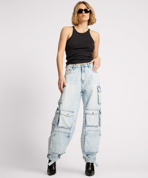 【Paragraph】25SS★ No.38 DEEP BLUE CARGO DEMIM PANTS F241-5345-VWD-