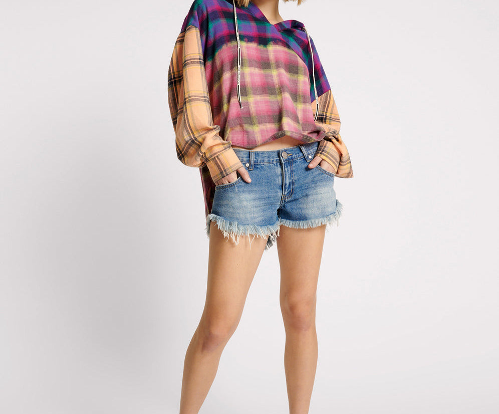 Dukes Low Waist Mini Denim Shorts - Pacifica