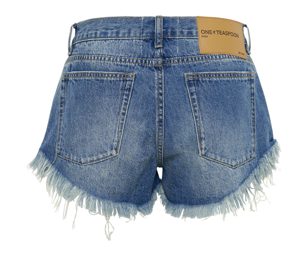 PACIFICA DUKES LOW WAIST DENIM SHORTS