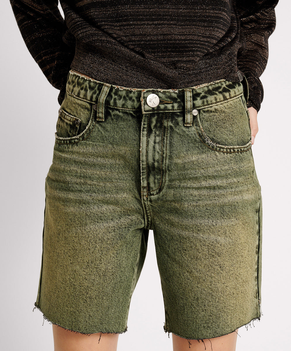 Pleasures BLACK KHAKI JACKSON MID WAIST WIDE LEG SHORTS