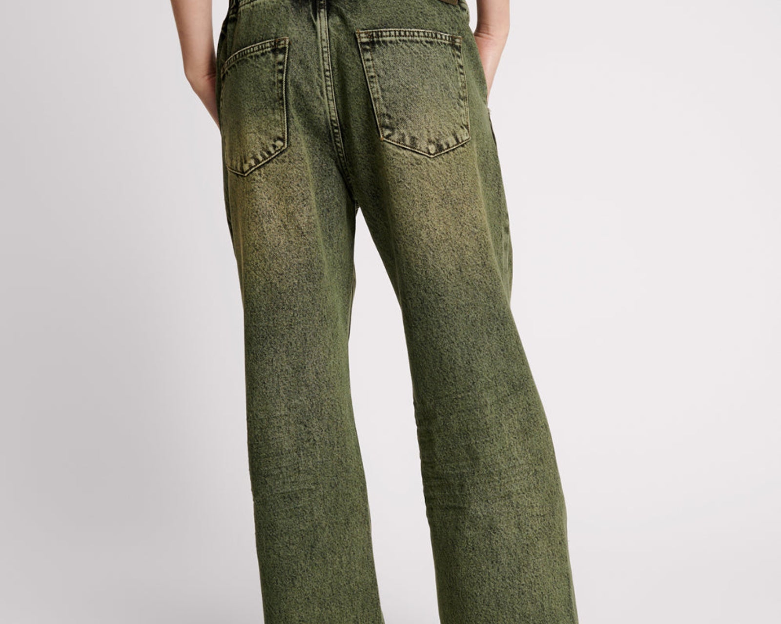 Roadhouse Wide Leg Drawstring Denim Jeans - Black Khaki