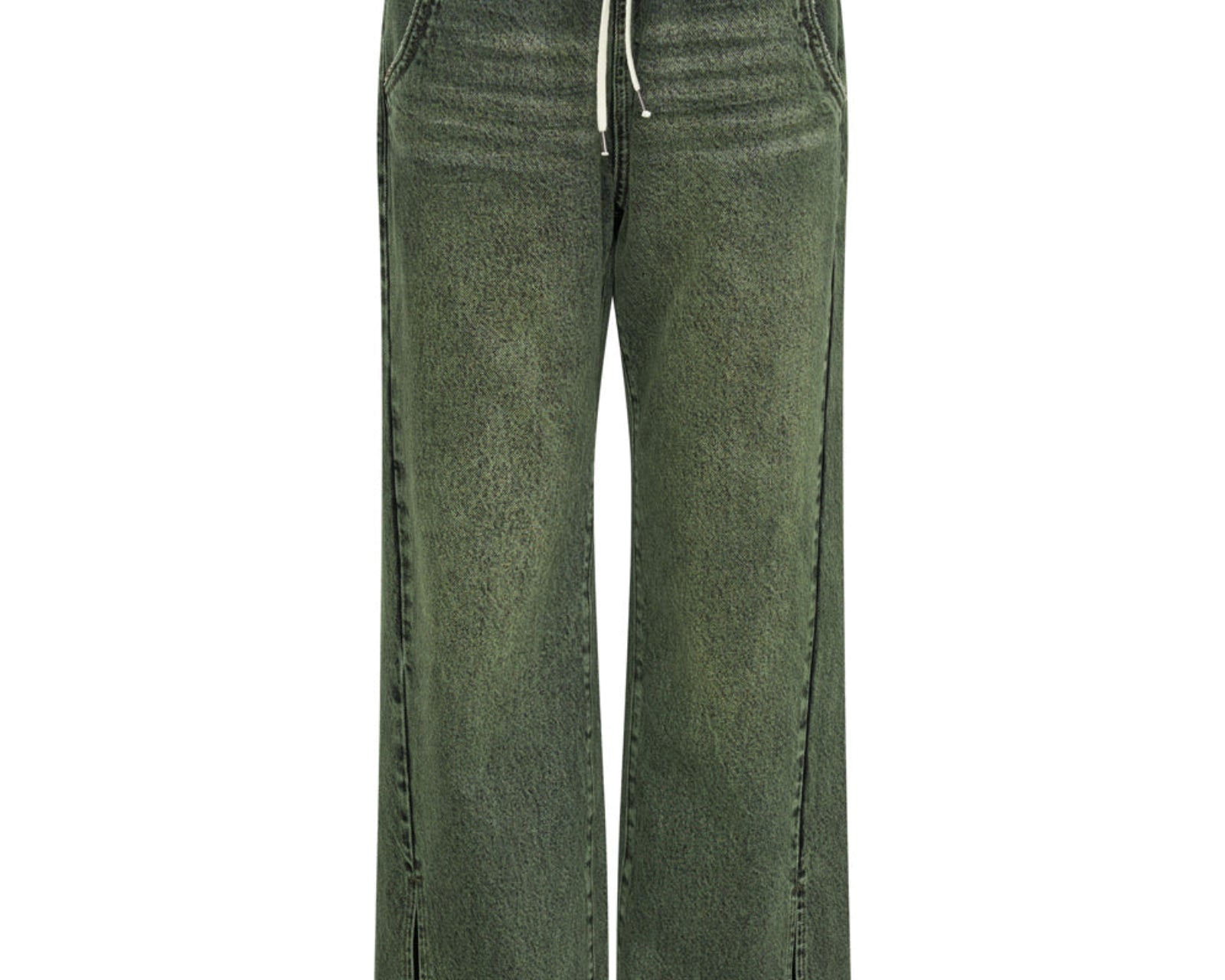 Roadhouse Wide Leg Drawstring Denim Jeans - Black Khaki