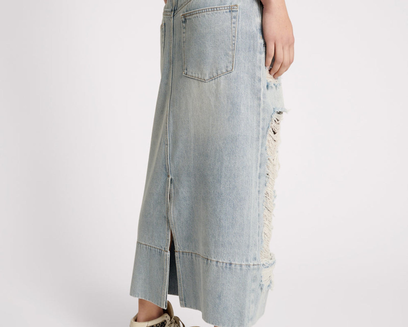 Cassidy Mid Waist Long Denim Column Denim Skirt - Fleetwood
