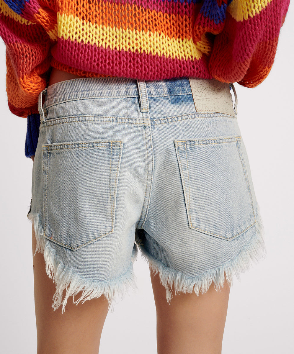 Bonitas Low Waist Denim Shorts - Fleetwood Blue | One Teaspoon USA
