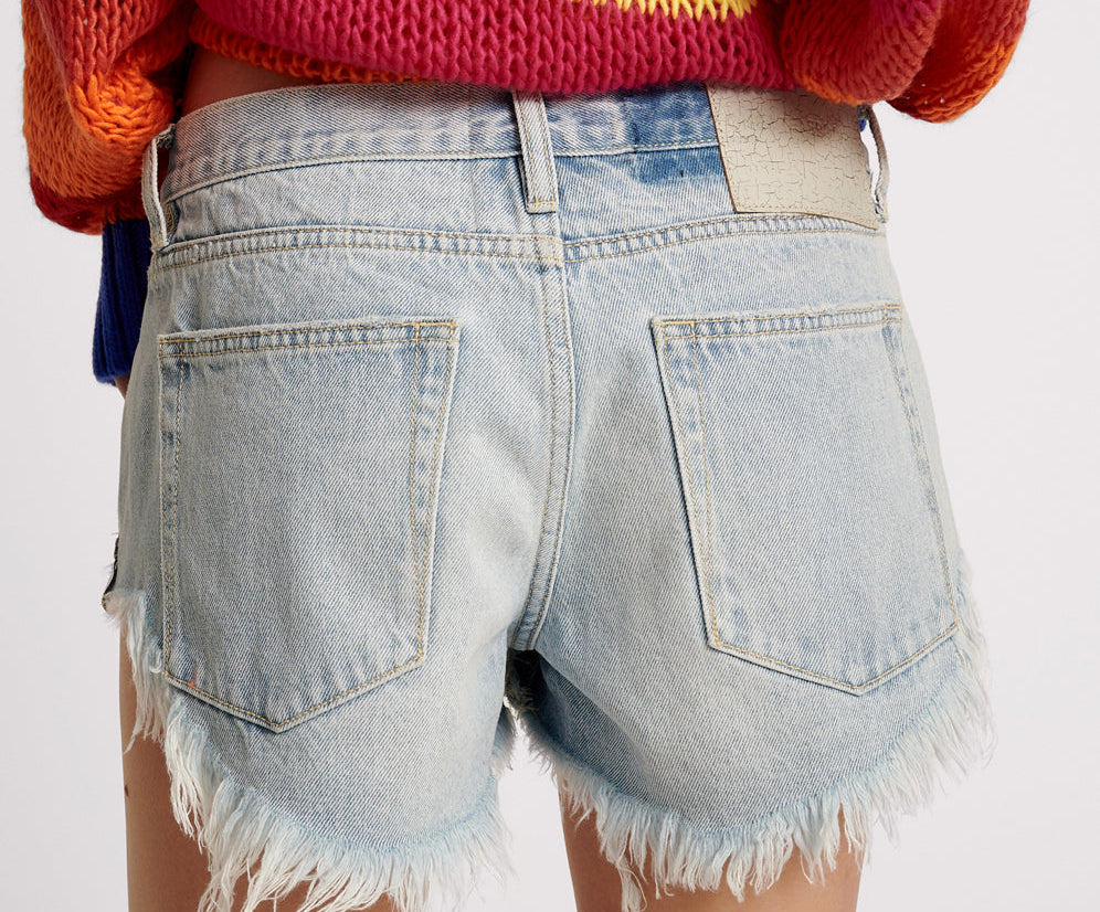 Bonitas Low Waist Denim Shorts - Fleetwood Blue