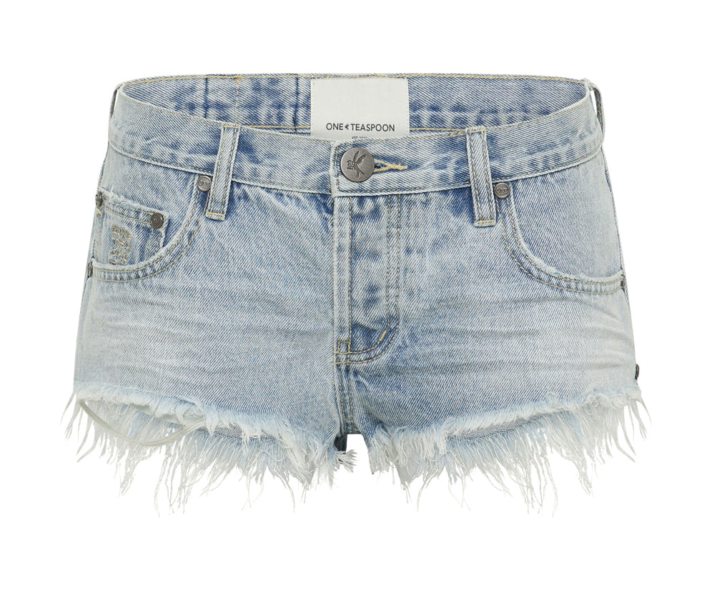 Bonitas Low Waist Denim Shorts - Fleetwood Blue