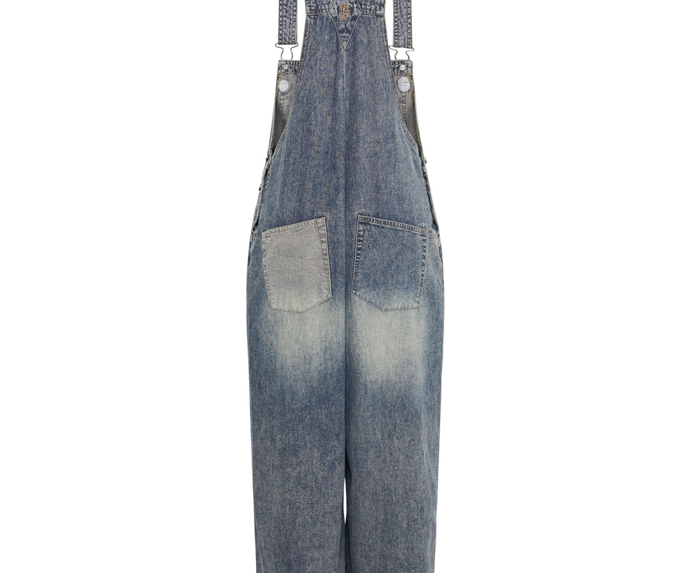 Stanton St Long Denim Overalls - Dirty Blue