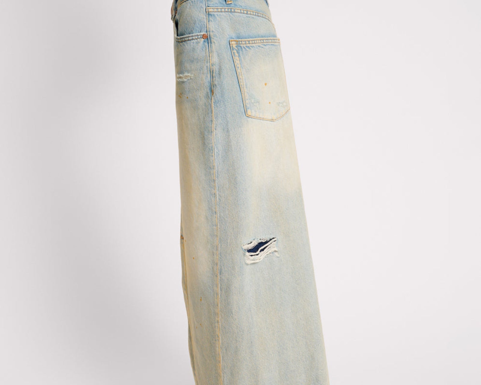 Patsy Low Waist Longline Maxi Denim Skirt - Dirty Kansas