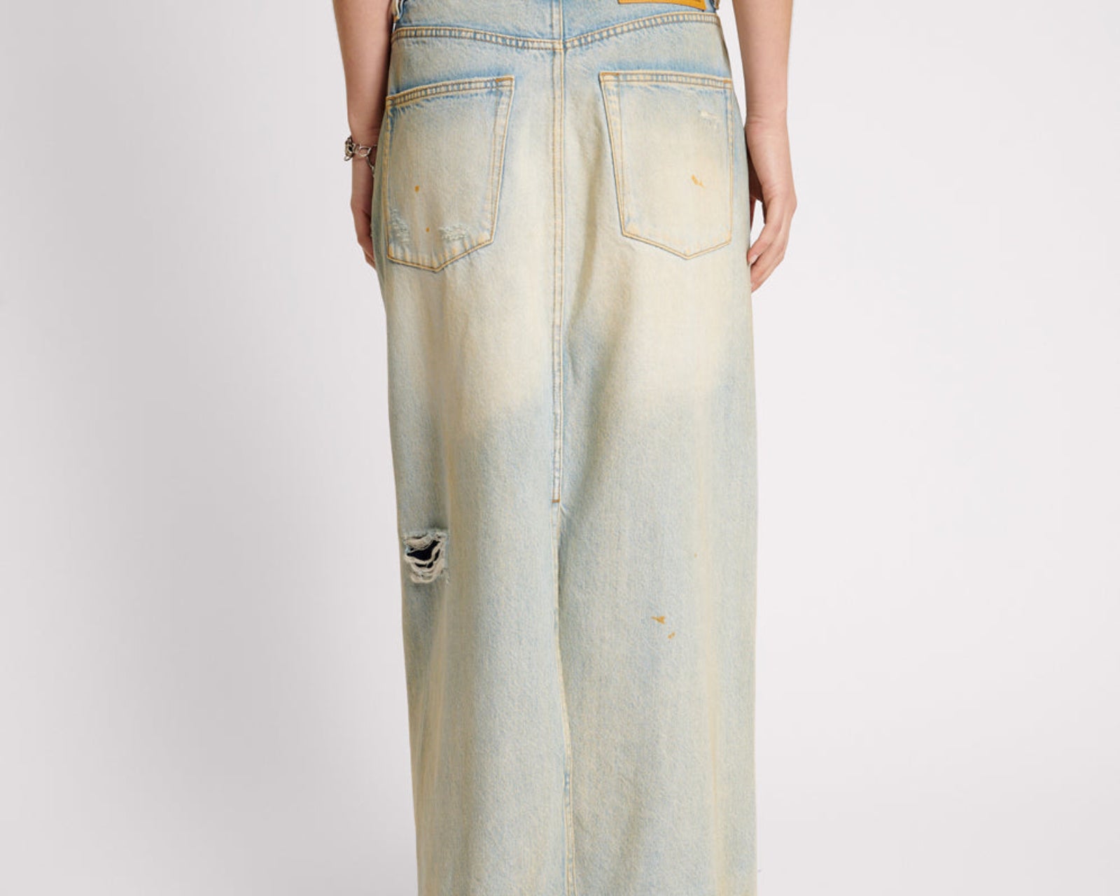 Patsy Low Waist Longline Maxi Denim Skirt - Dirty Kansas