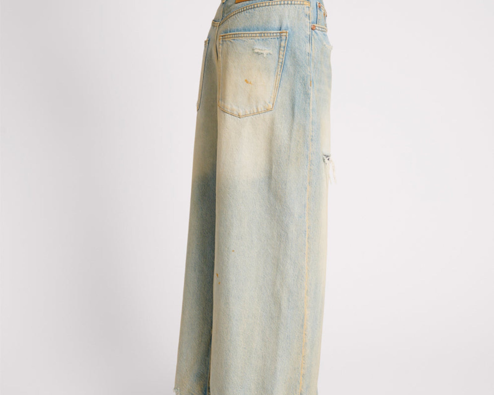 Patsy Low Waist Longline Maxi Denim Skirt - Dirty Kansas