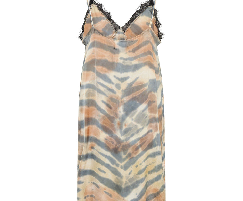Hand Painted Date Night Satin Slip Mini Dress - Multi