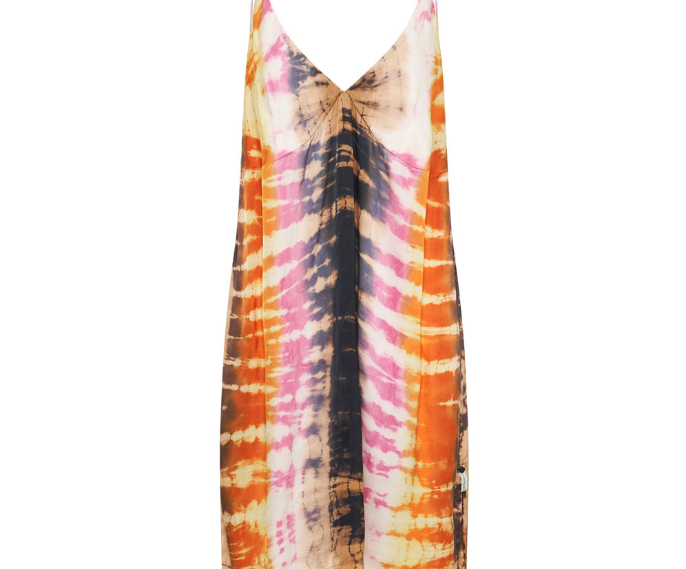 MAKE WAVES HAND DYED SATIN SLIP DRESS