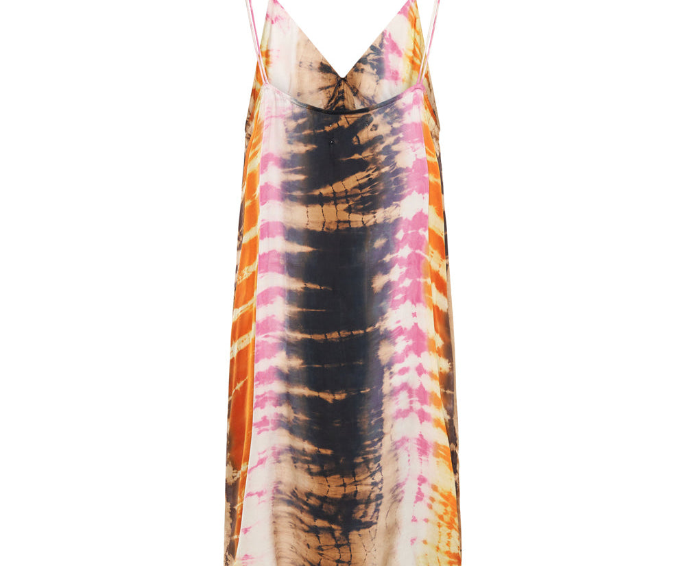 Make Waves Hand Dyed Satin Slip Mini Dress - Multi