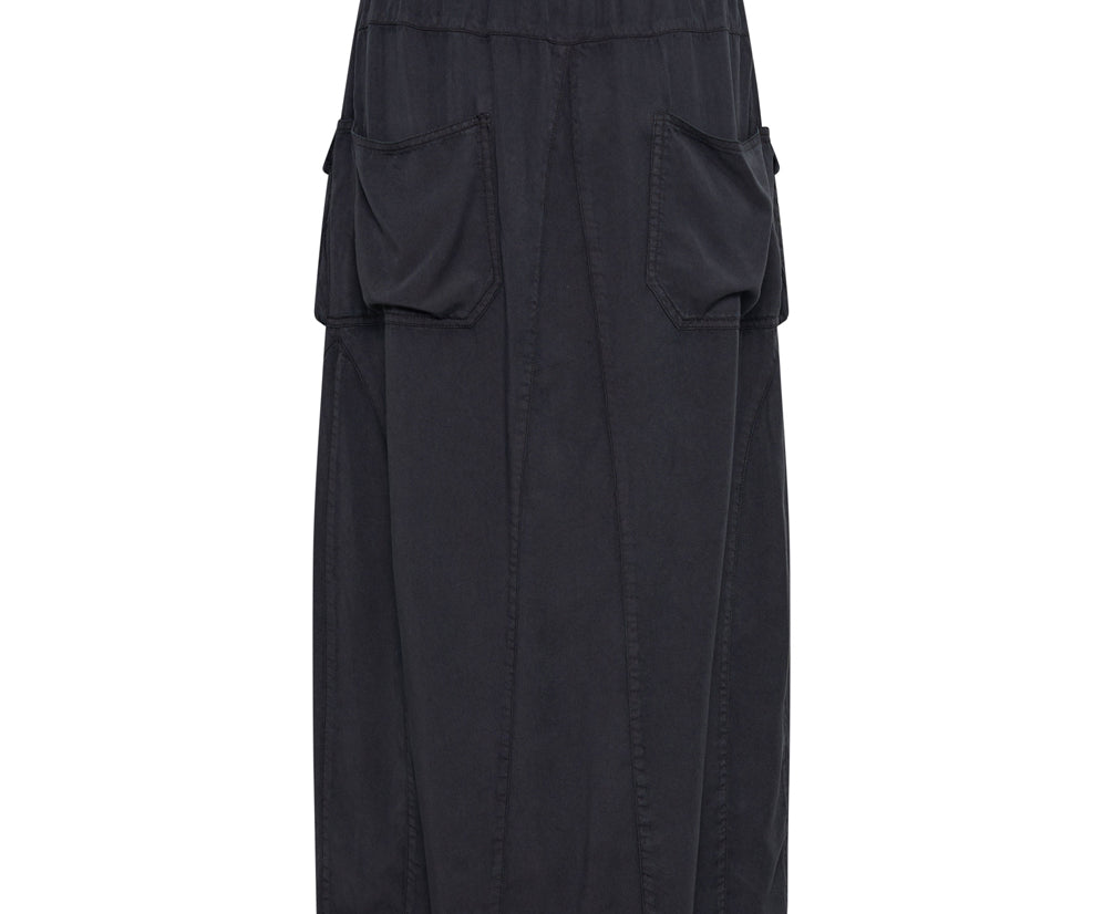 WASHED BLACK TENCEL PARACHUTE SKIRT