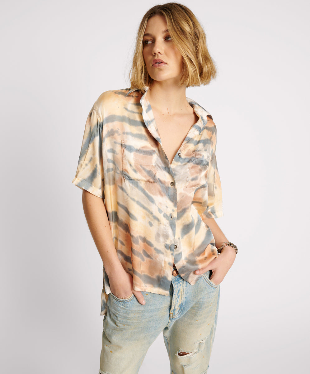 Products HAND PAINTED DATE NIGHT SATIN SHIRT