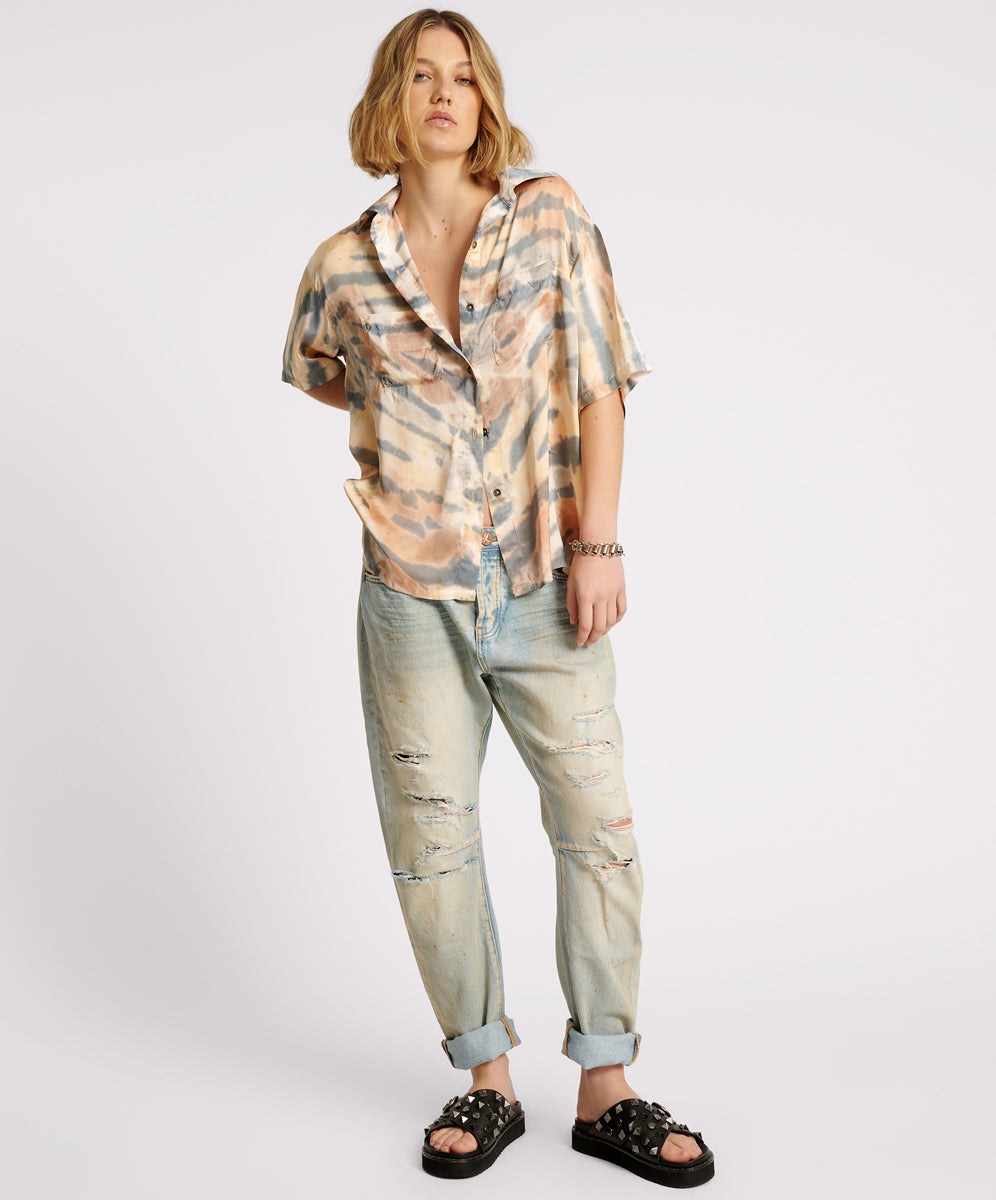 Products HAND PAINTED DATE NIGHT SATIN SHIRT