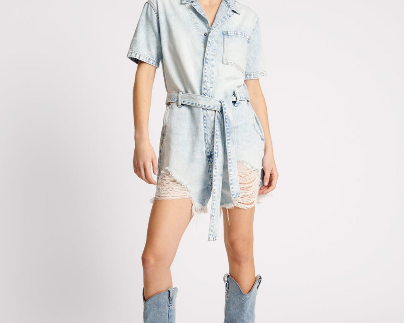 Night Movers Denim Jumpsuit - Depeche Blue