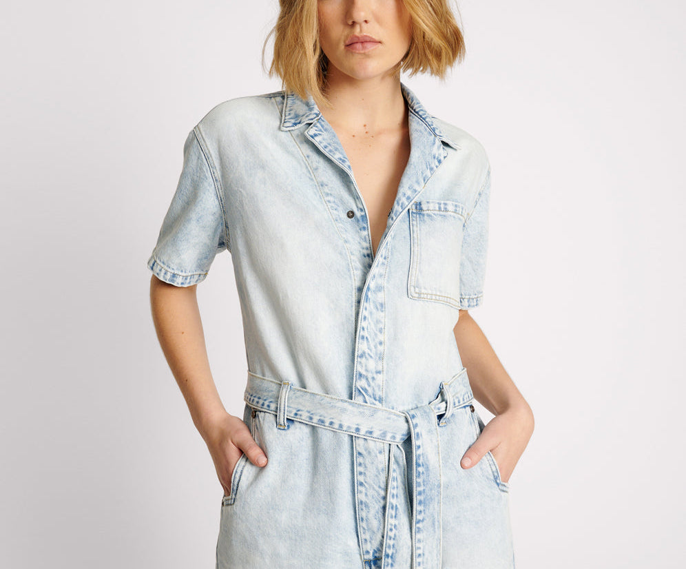 DEPECHE BLUE NIGHT MOVERS DENIM JUMPSUIT