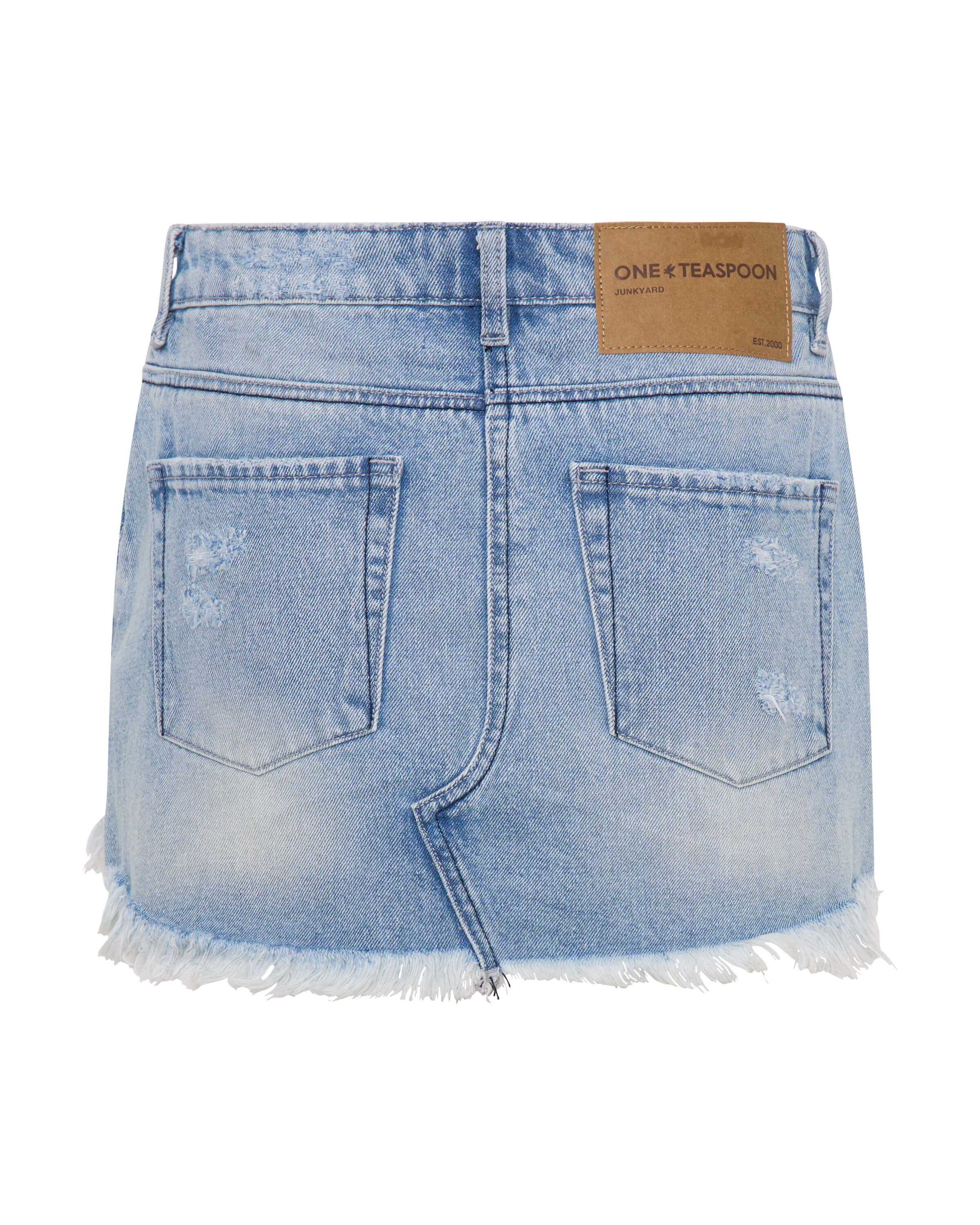 Junkyard Low Waist Denim Mini Skirt - Salty Dog Blue | One