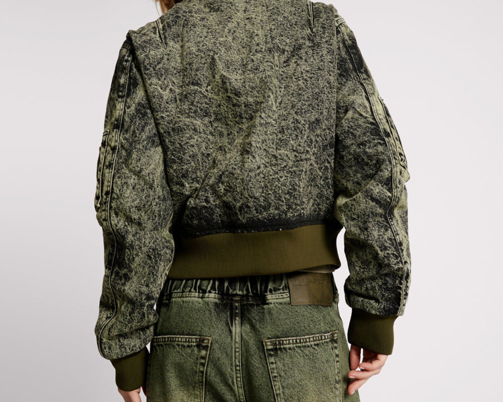 Denim Bomber Jacket - Black Khaki