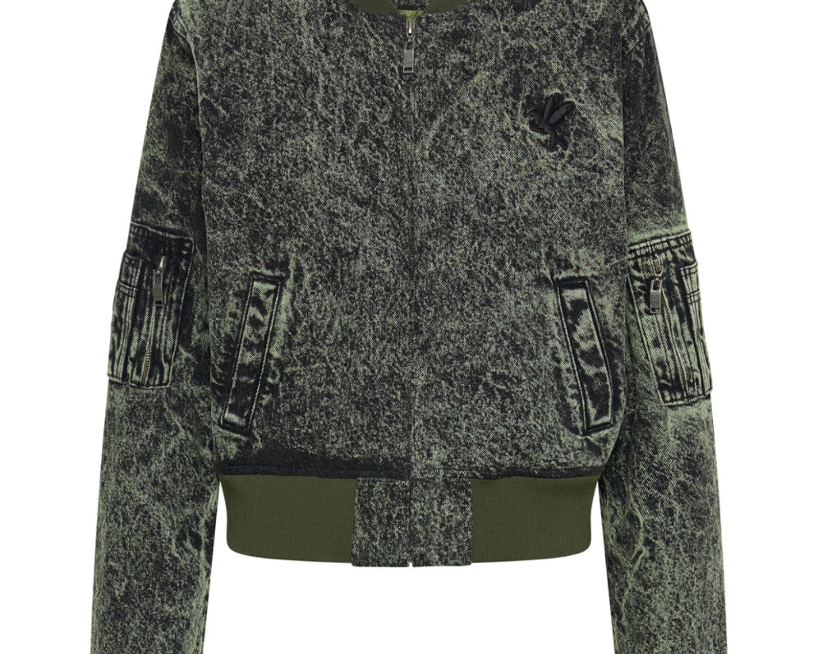 Denim Bomber Jacket - Black Khaki