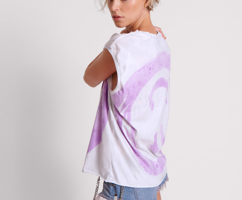 SMILEY VIOLET HAND STAINED TANK