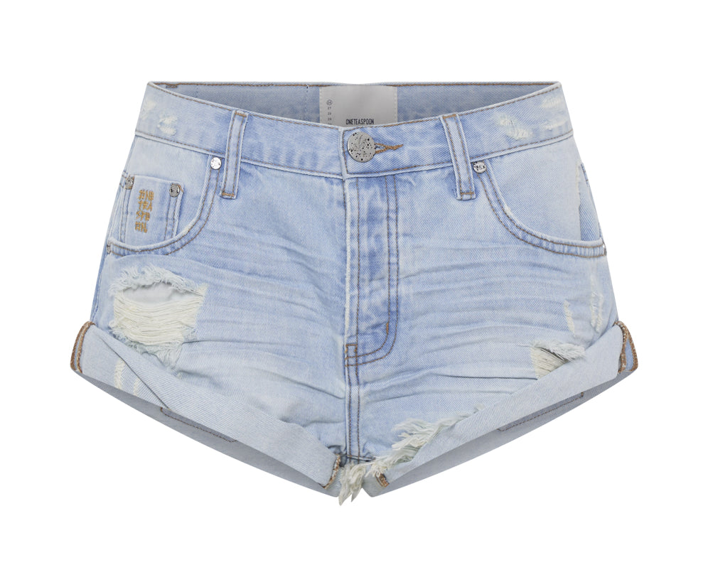 Bandits Low Waist Denim Shorts - Sky Blue