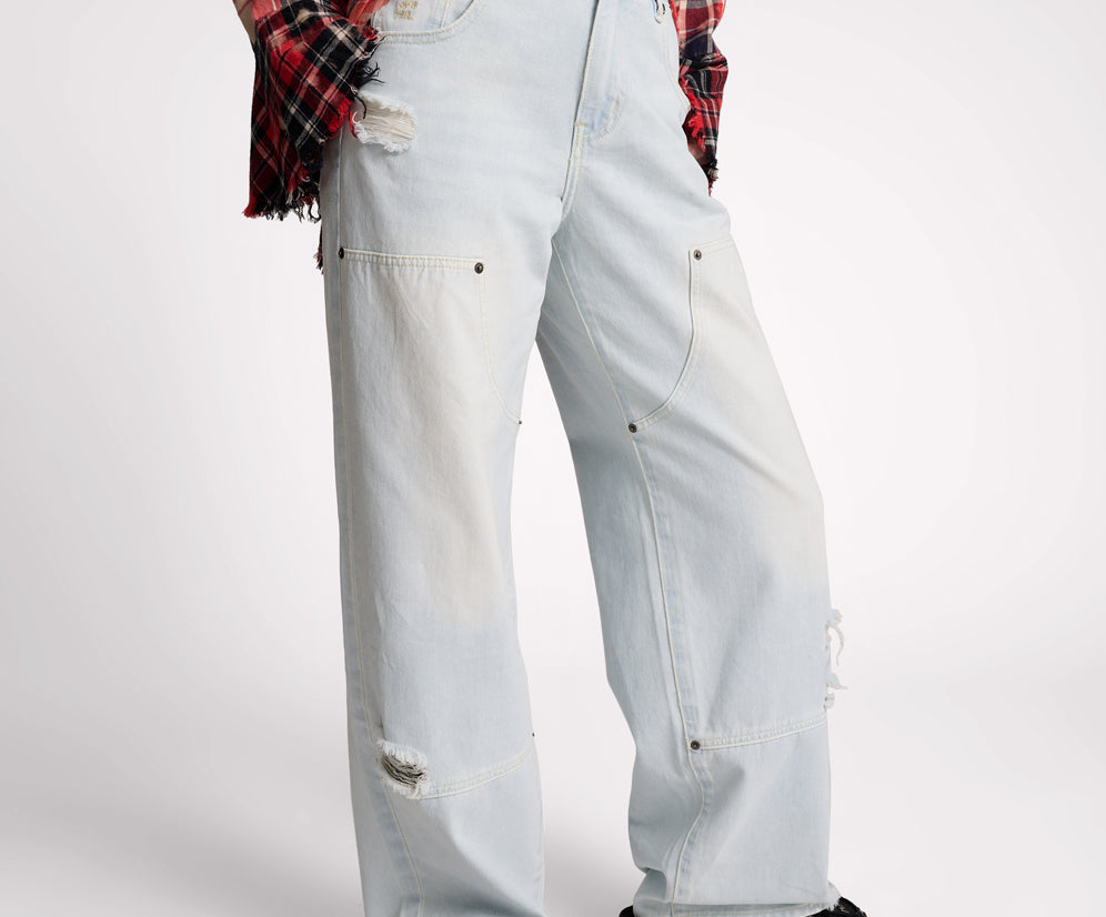 Jackson Mid Waist Wide Leg Denim Jeans - Le Surf