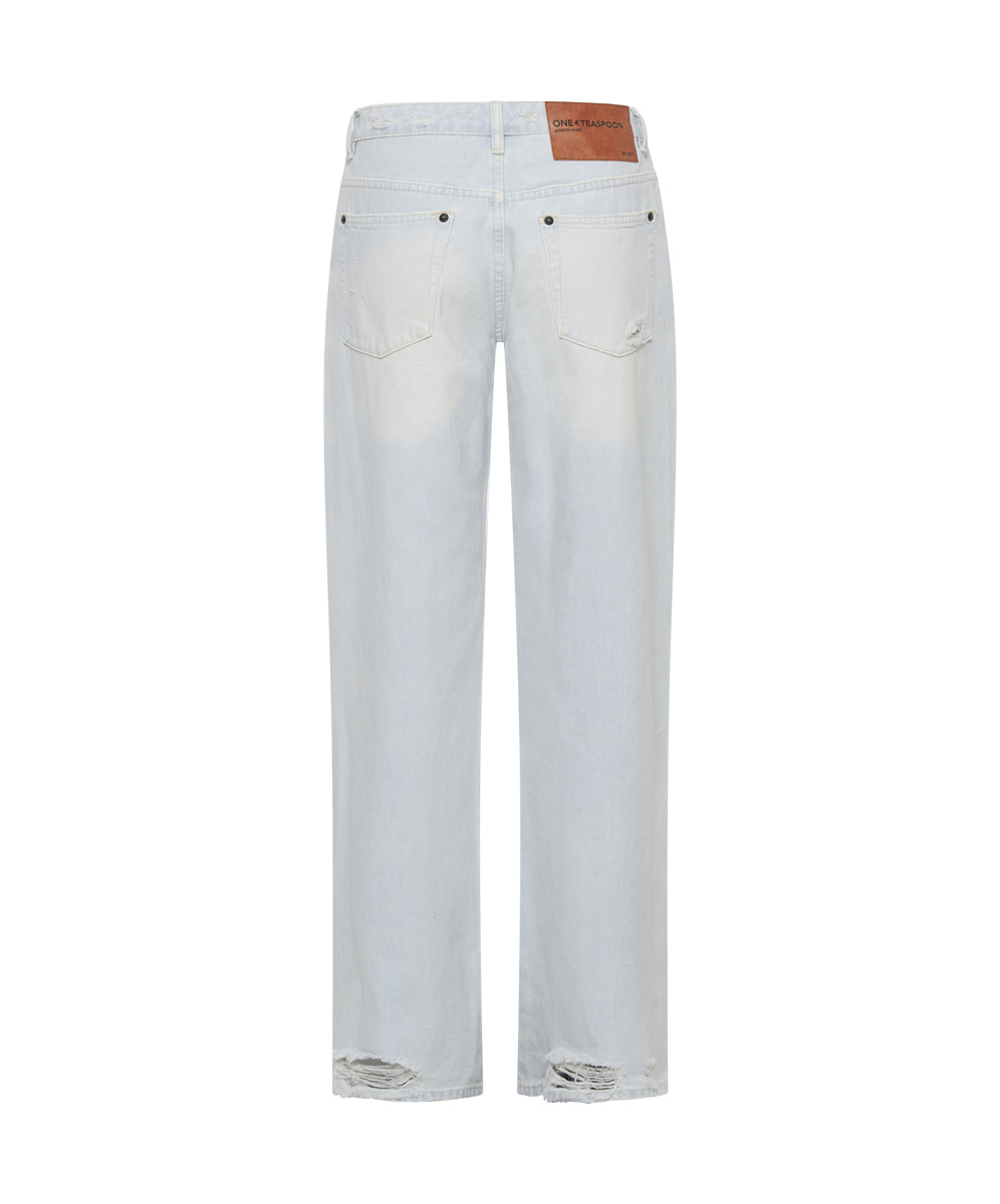 【One Teaspoon】Jackson ミッドウエスト・ワイドレッグデニム Jackson Mid Waist Wide Leg Denim Jeans - Rosewood | One