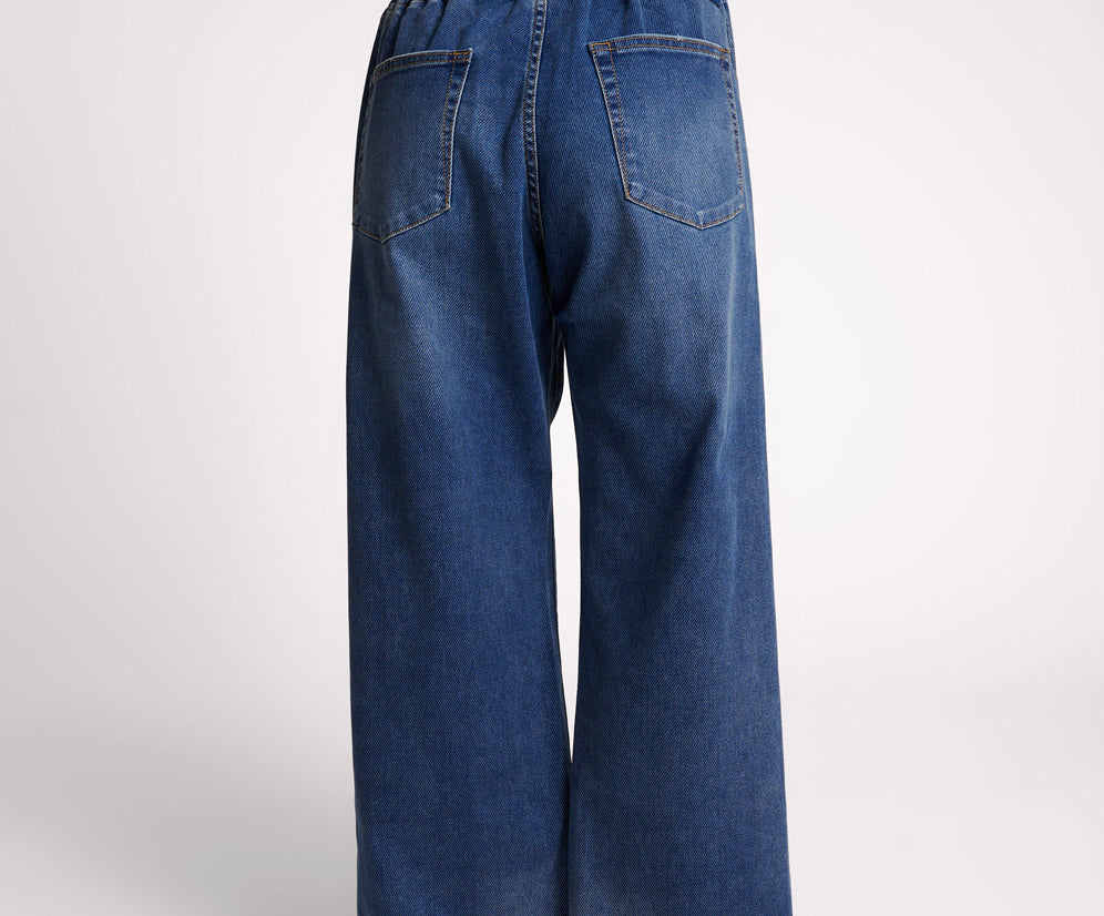 DEEP BLUE ROADHOUSE WIDE LEG DRAWSTRING JEANS