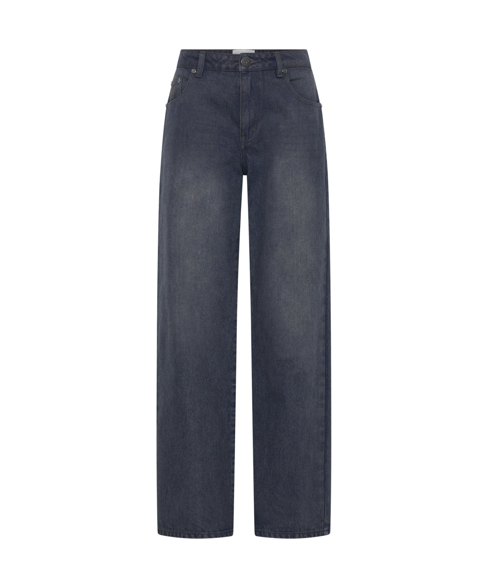 Products FOX BLACK JACKSONS MID WAIST WIDE LEG DENIM JEANS