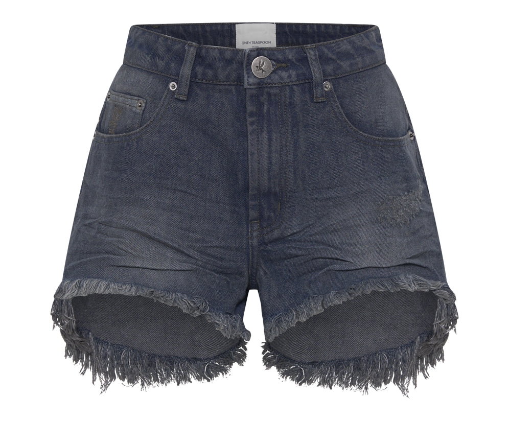 FOX BLACK BONITAS HIGH WAIST DENIM SHORTS