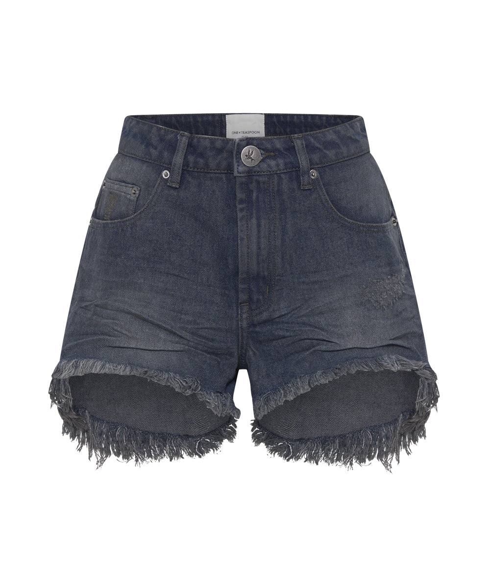 FOX BLACK BONITAS HIGH WAIST DENIM SHORTS
