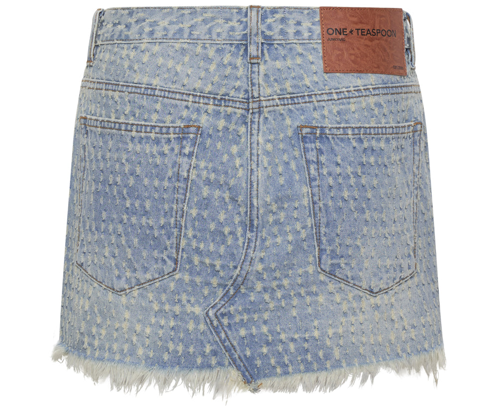 BLUE MESS JUNKYARD LOW WAIST DENIM SKIRT