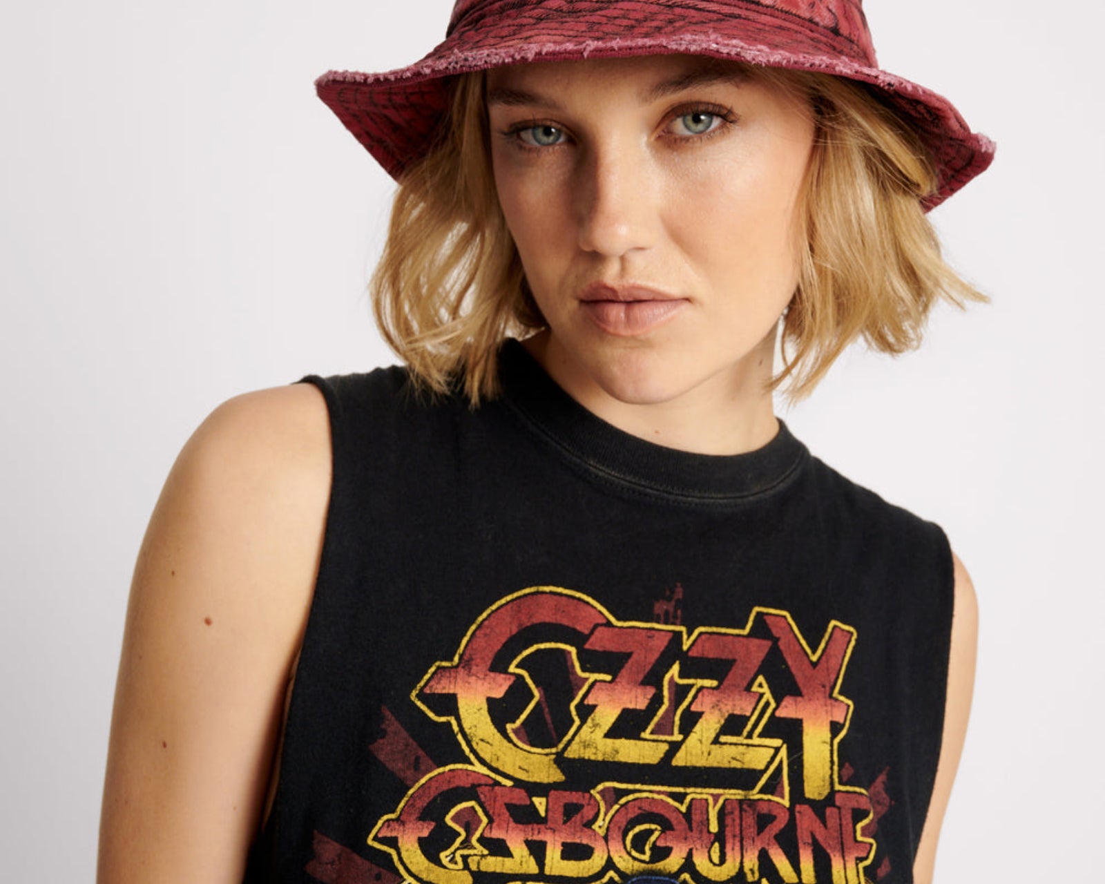 Denim Bucket Hat - Black Heart