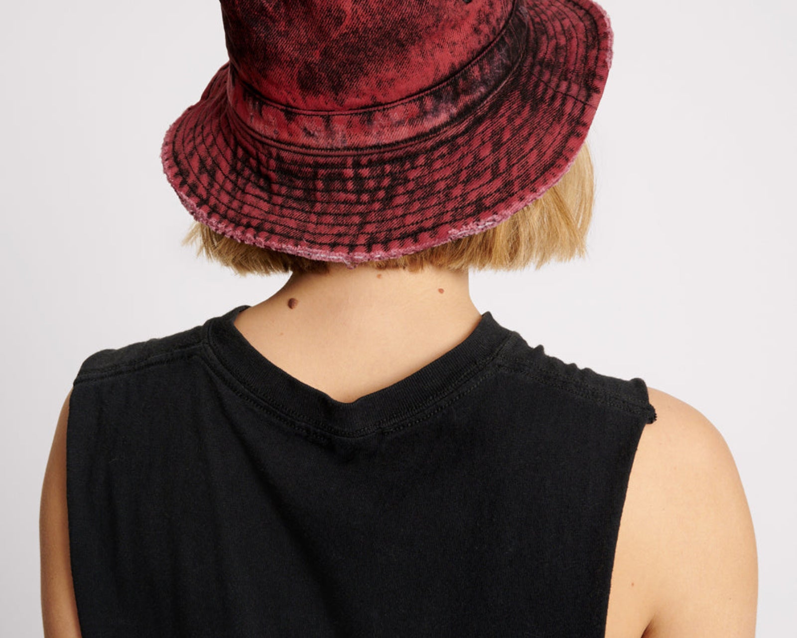 Denim Bucket Hat - Black Heart
