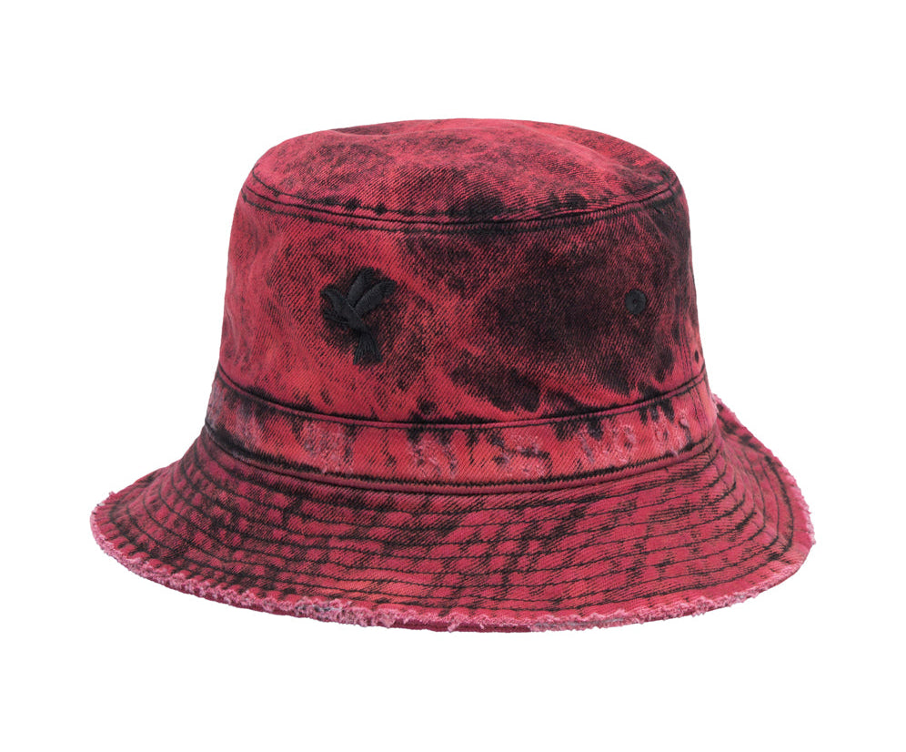 Denim Bucket Hat - Black Heart