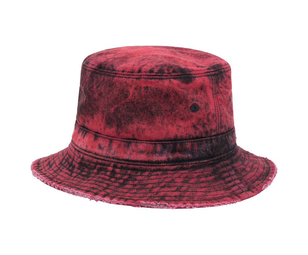 Denim Bucket Hat - Black Heart
