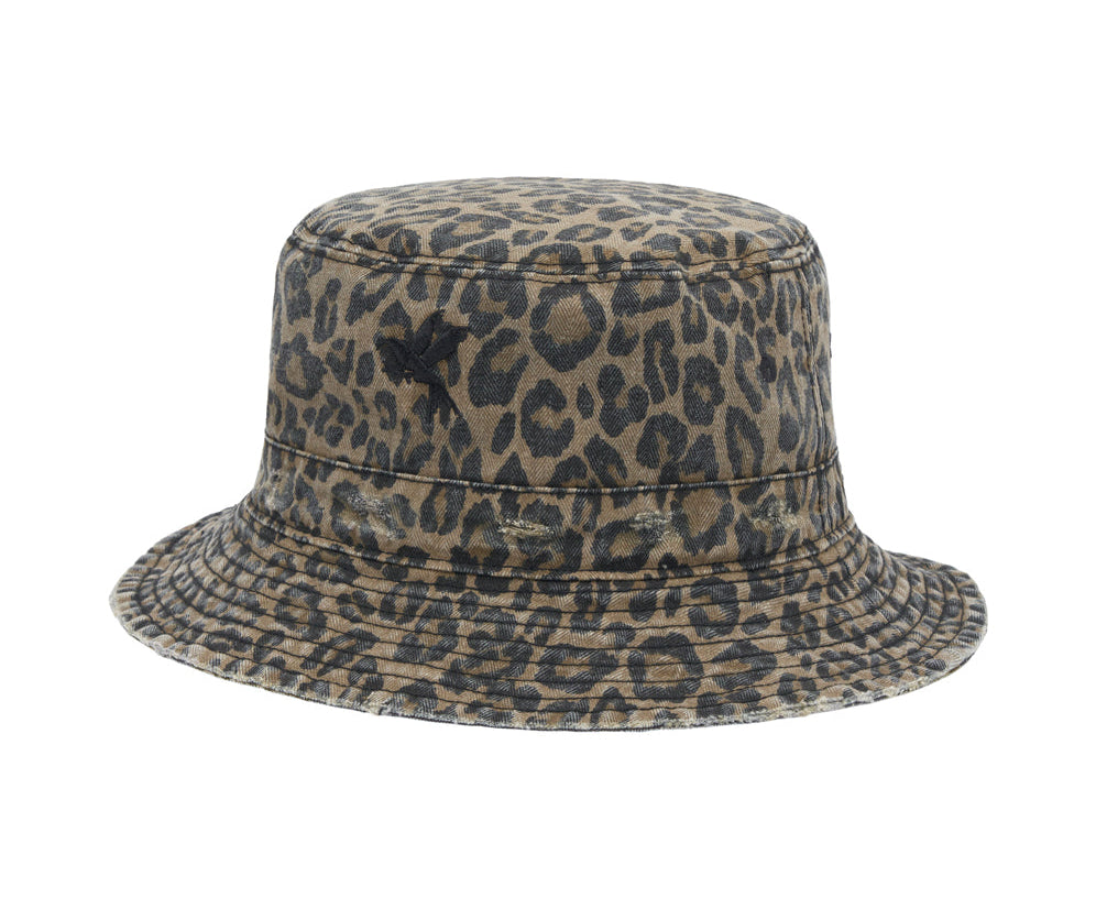 Denim Reversible Bucket Hat - Animal Camo Print