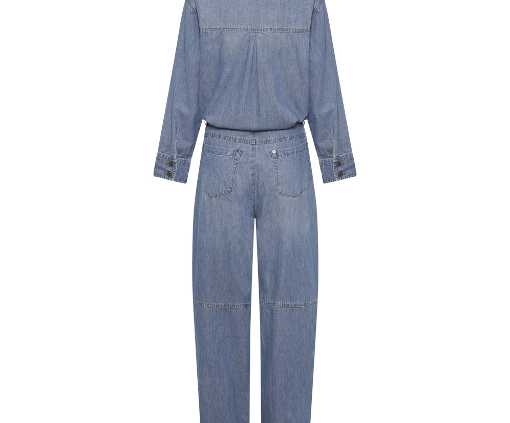 BLUE LILAC DENIM TRUCKER OVERALL