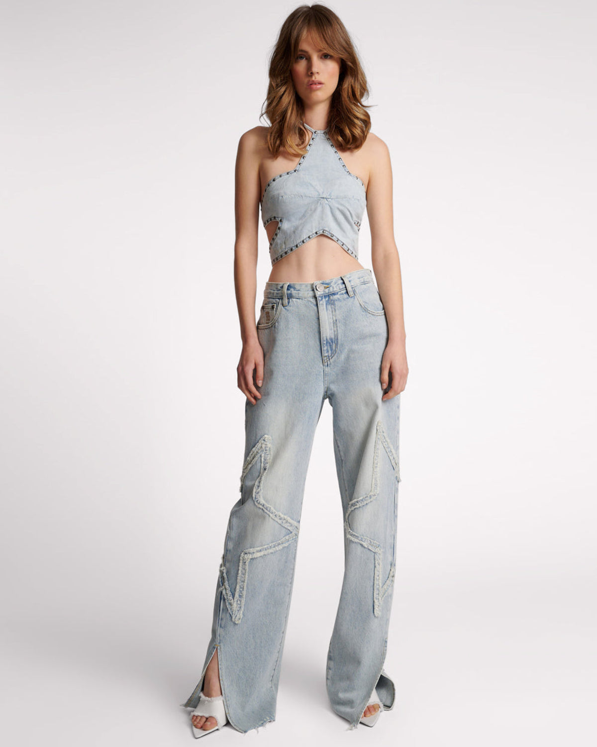DIANTE DENIM BARE TOP ALL IN ONE