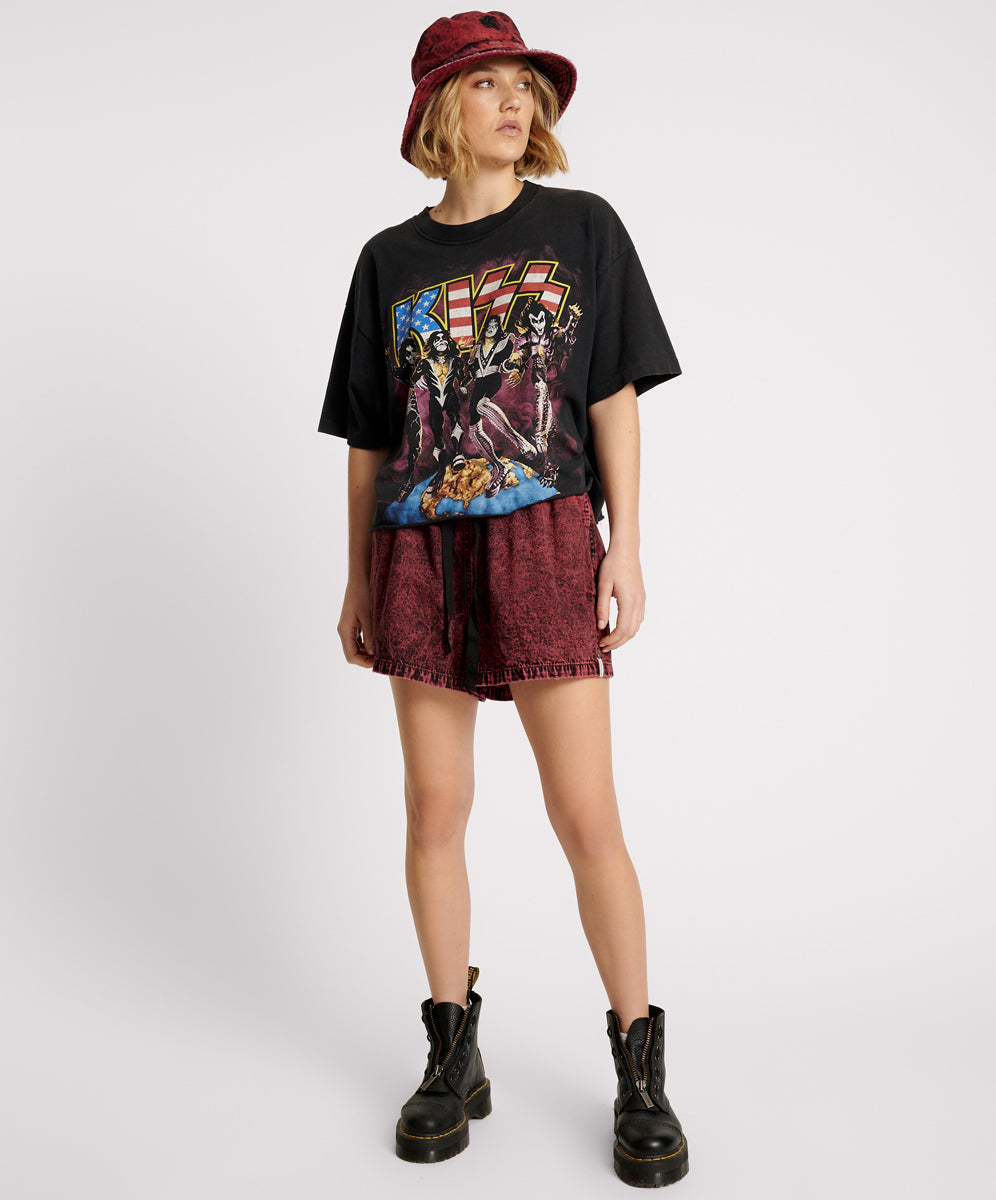 Pleasures Boxer Low Waist Denim Shorts - Black Heart