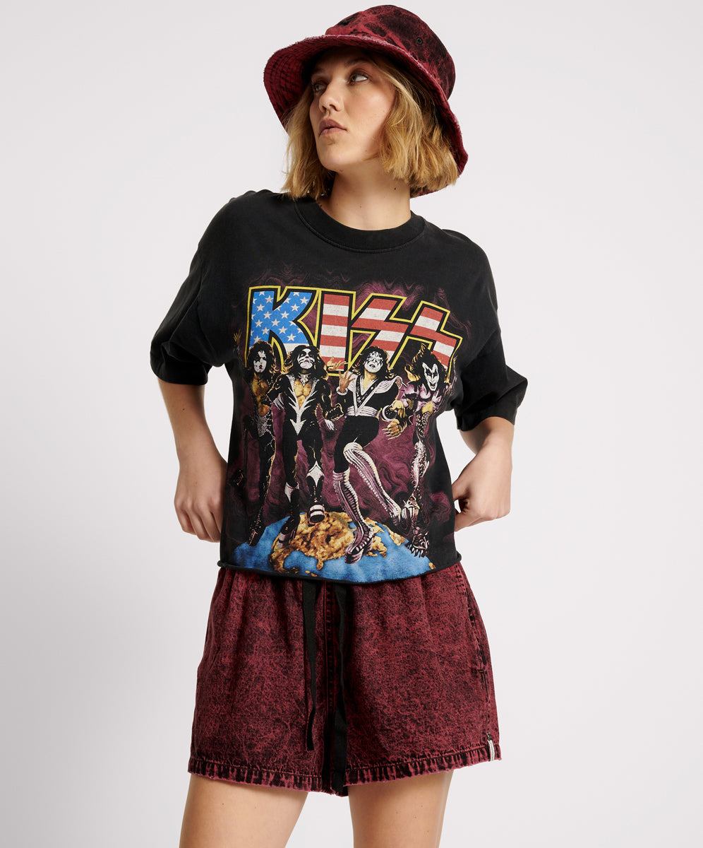 Pleasures Boxer Low Waist Denim Shorts - Black Heart