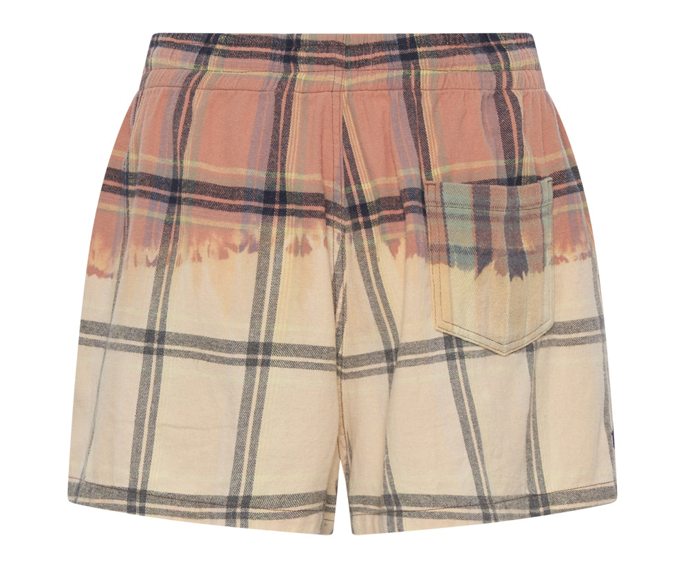 Flannel Studded Boxer Shorts - Peach