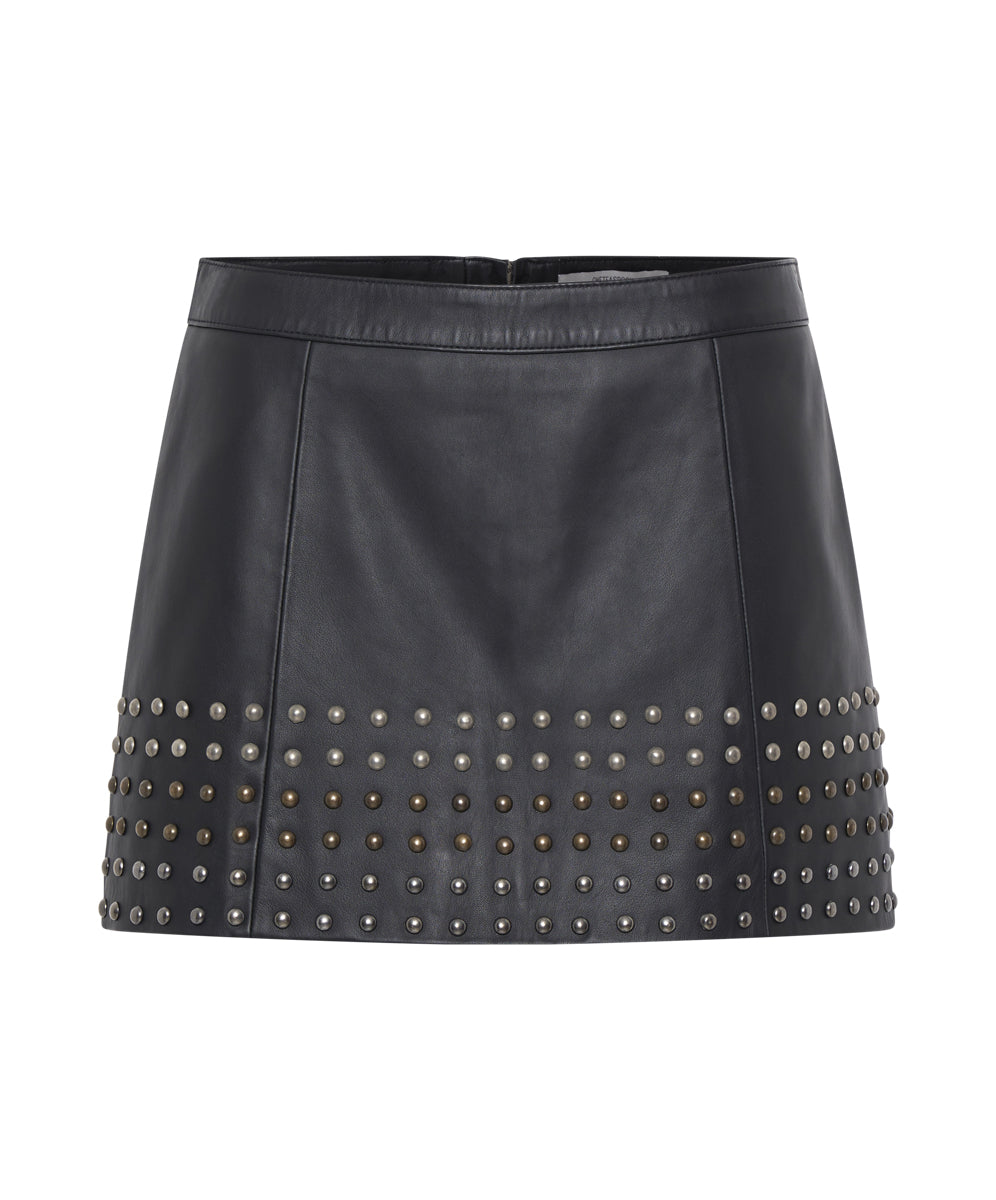 Products HAND STUDDED LEATHER SKIRT