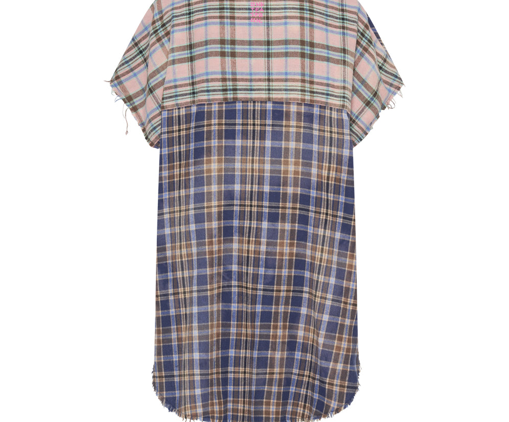 MIXED FLANNEL CUT OFF DARIA SHIRT