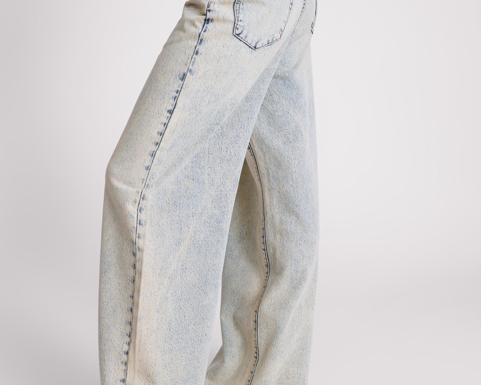 Love Machines Mid Waist Super Wide Leg Denim Jeans - Blue Dust